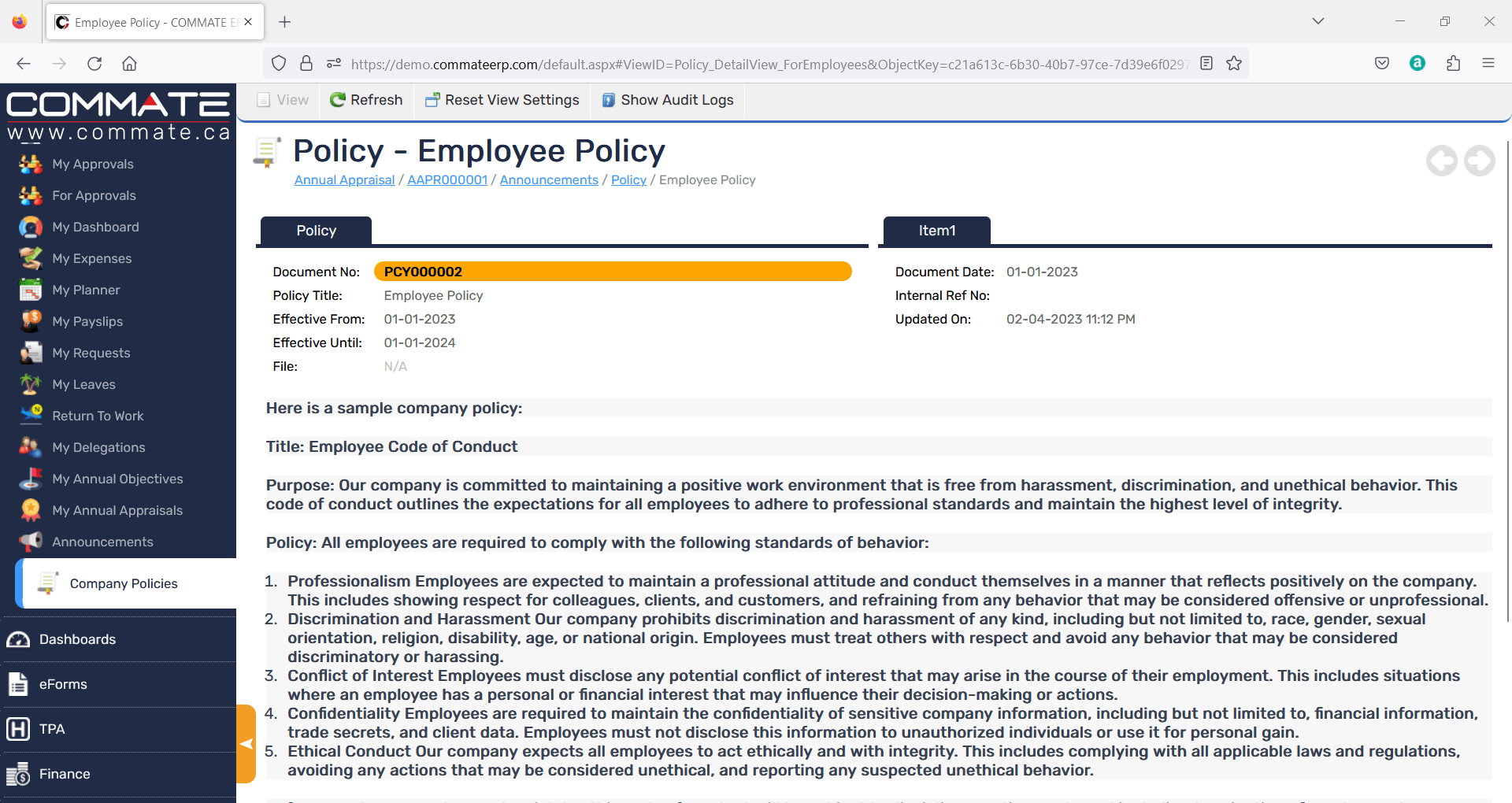 Company policy