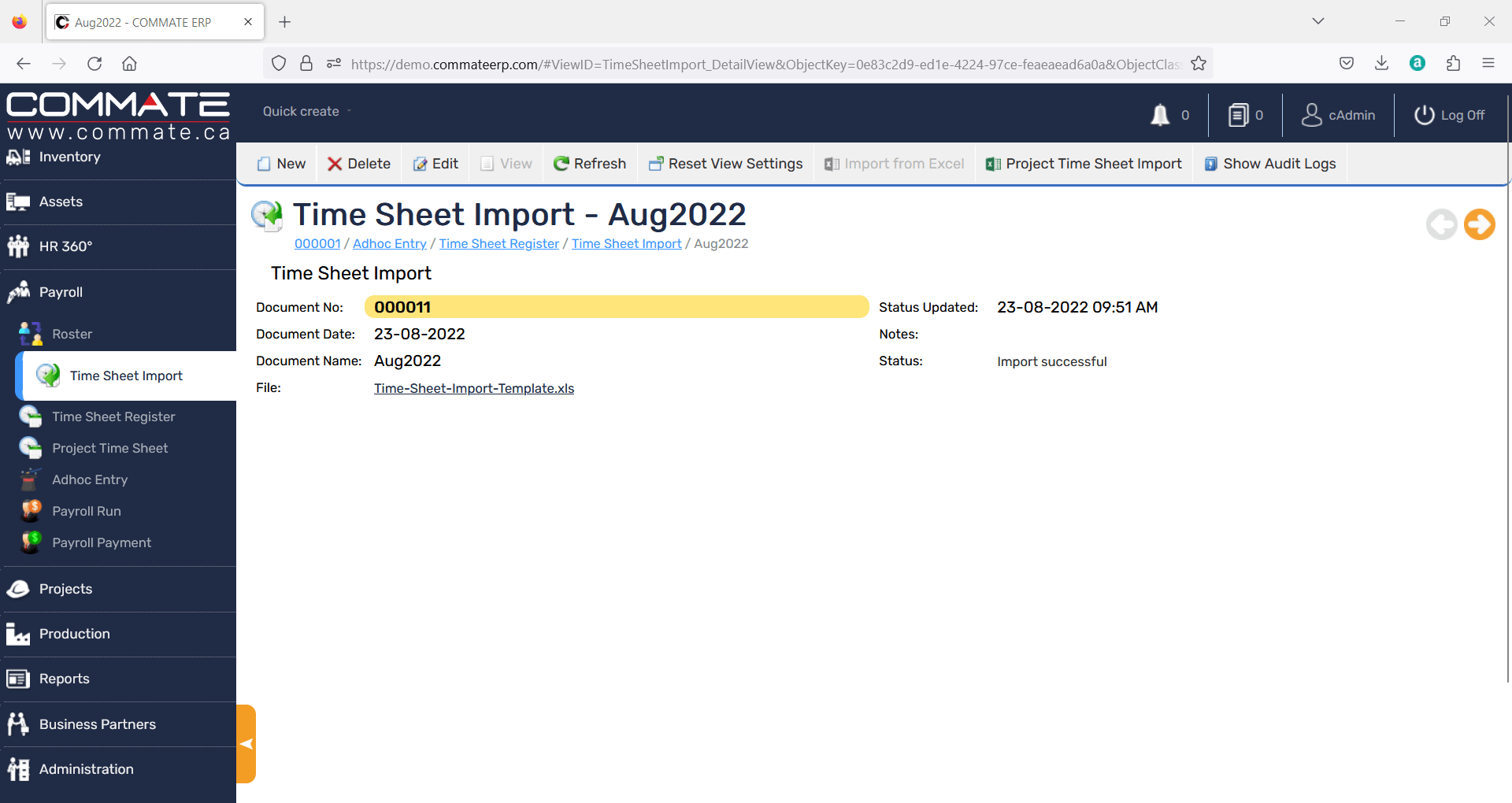 Import Data from Excel