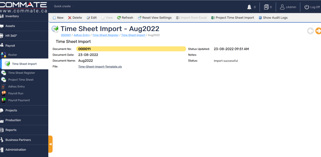 Import Data from Excel