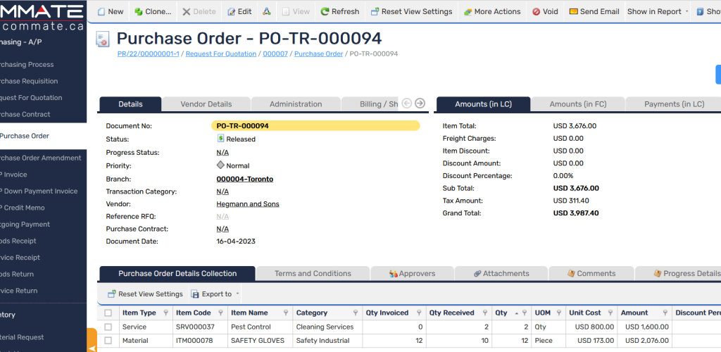 Purchase Order Management