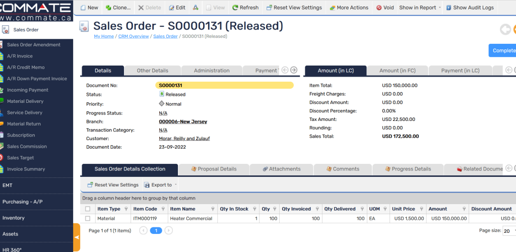 Sales Order Management