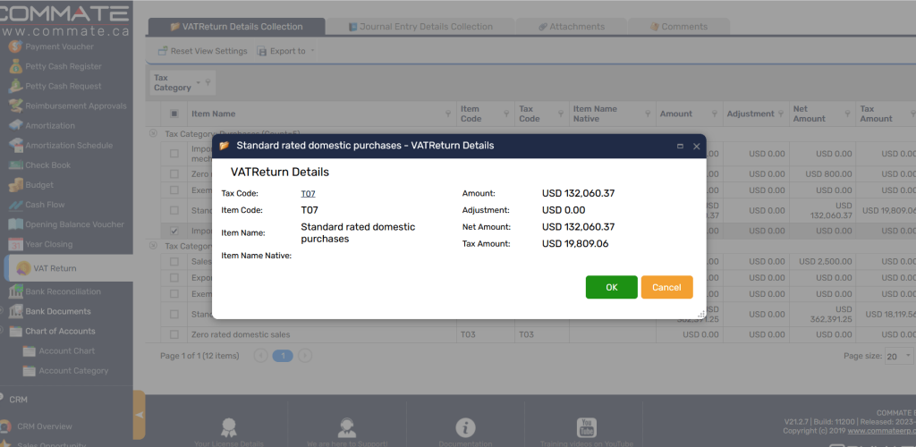VAT as per regulations